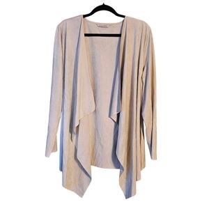 Soft Surroundings Ultra Soft Micro Suede Cascade Hem Open Front Wrap Cardigan XL